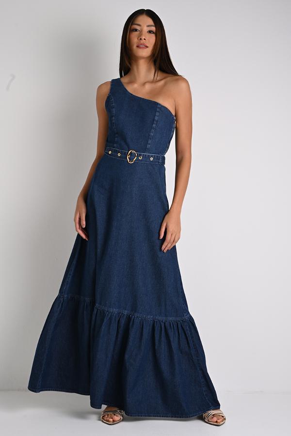 Blue Denim Flowers Dress
