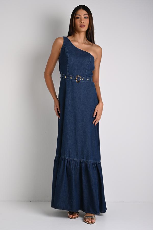 Blue Denim Flowers Dress