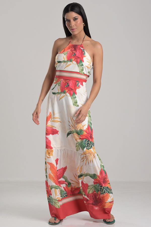 Long Dress with Distinctive Borders