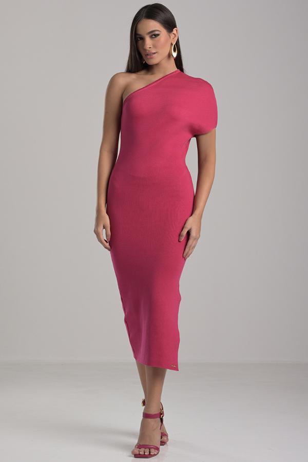 Fuchsia Pink Bandage Knit Dress
