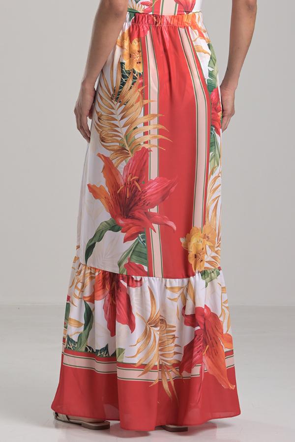 Beach Cover-Up with Ring Detail and Print