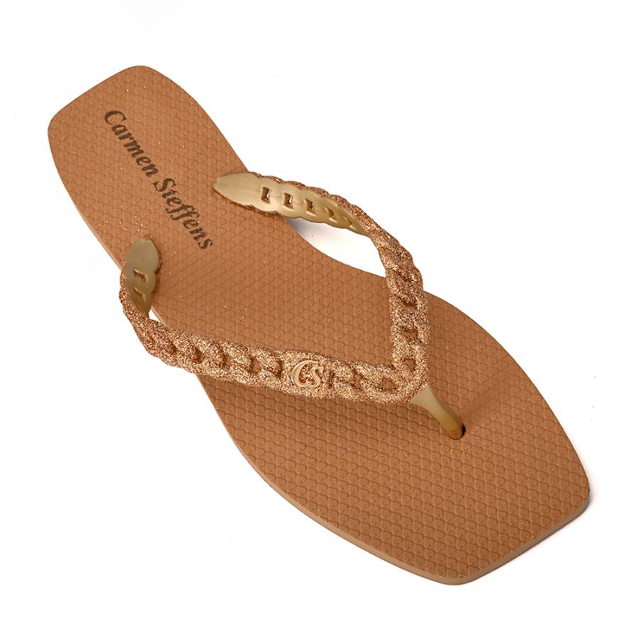 Golden Strap Flip-Flops