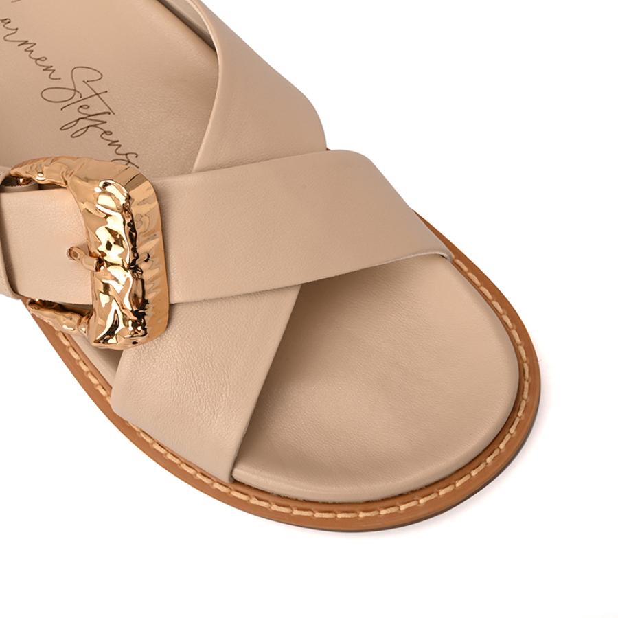 Papete Ivory Crossed Straps with Buckle