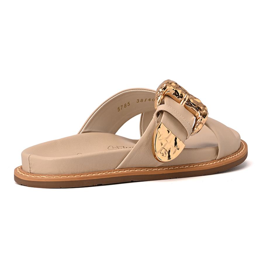 Papete Ivory Crossed Straps with Buckle