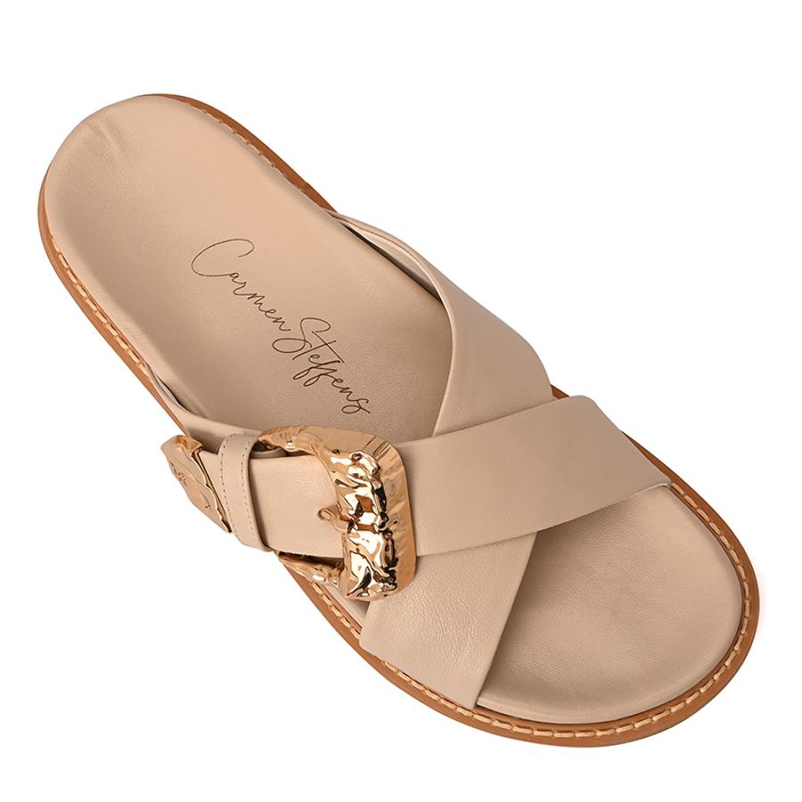 Papete Ivory Crossed Straps with Buckle