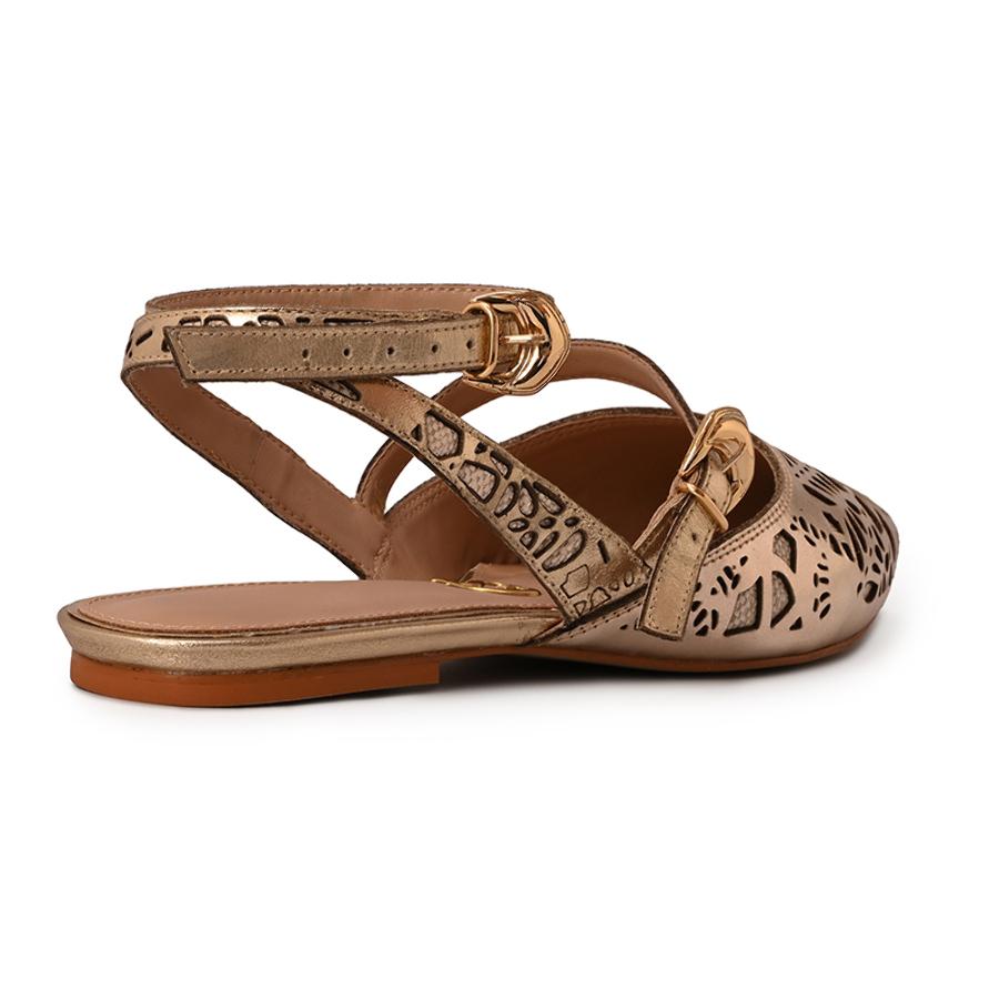 Golden Laser Cut Ballet Flat