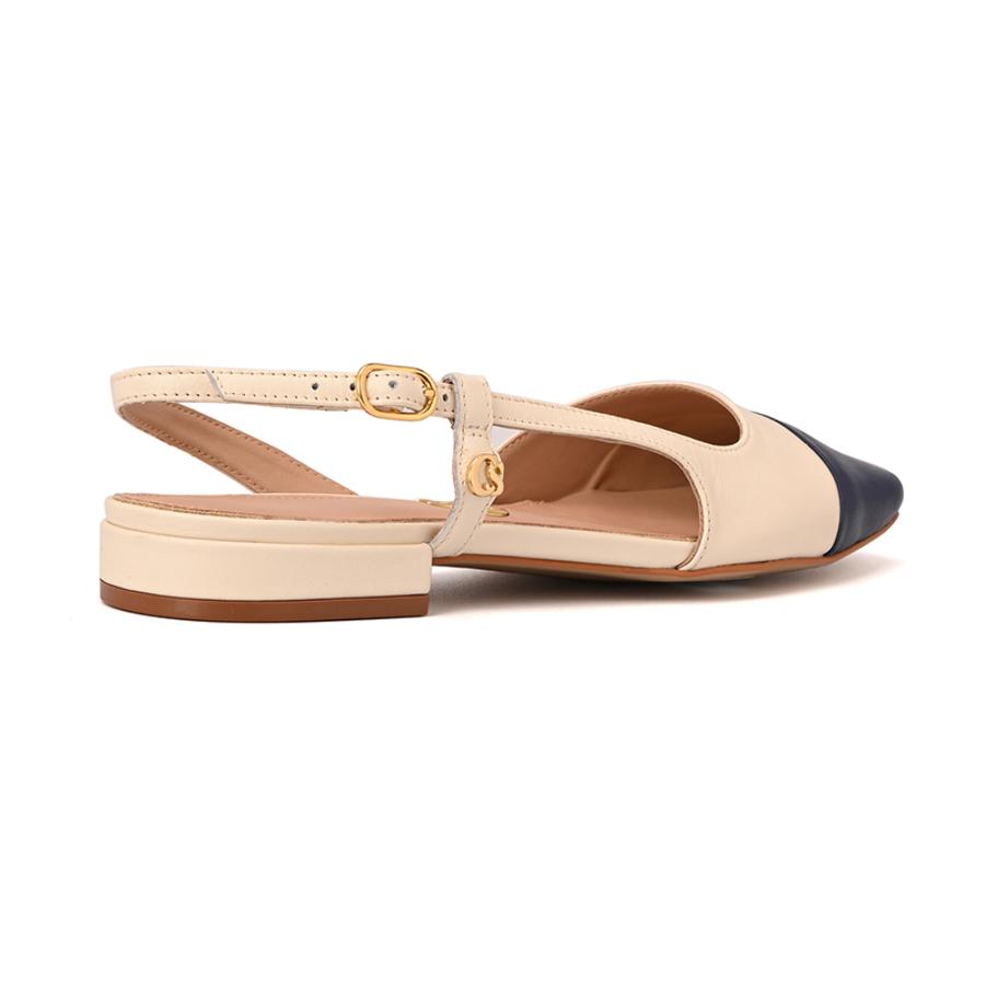 Bicolor Silk Slingback Flat
