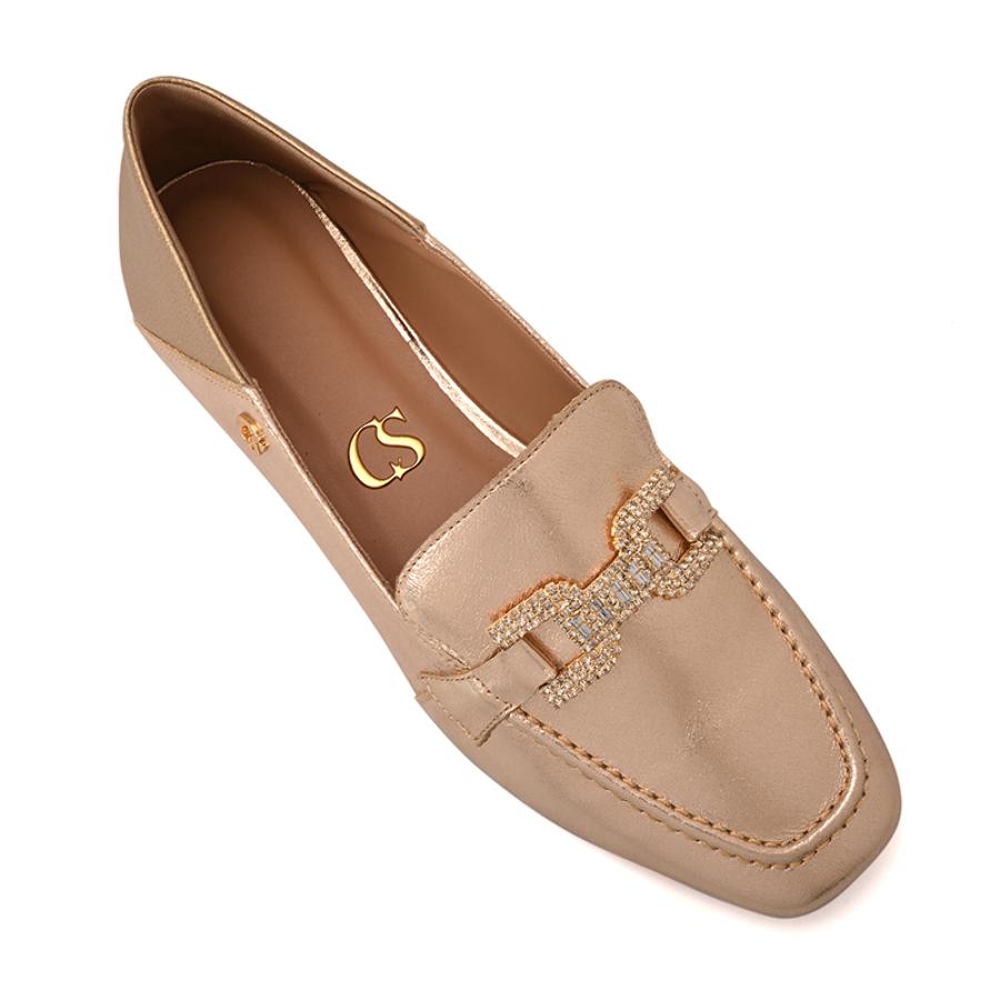 Gold Crystal Loafers