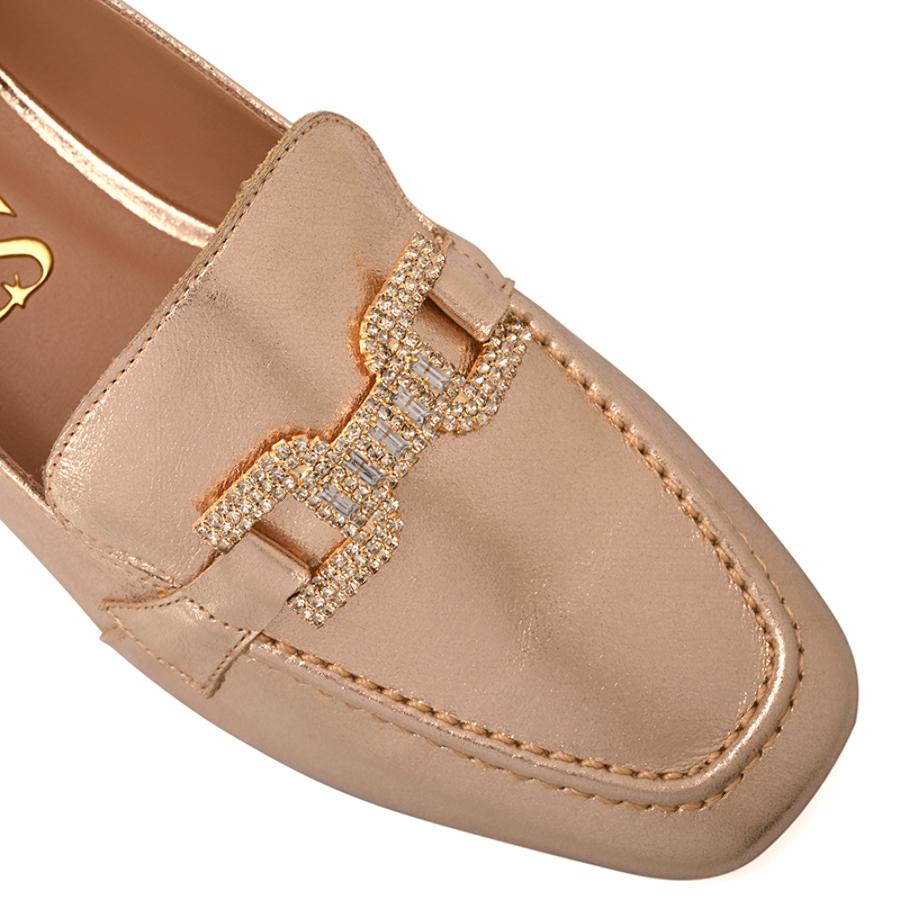 Gold Crystal Loafers