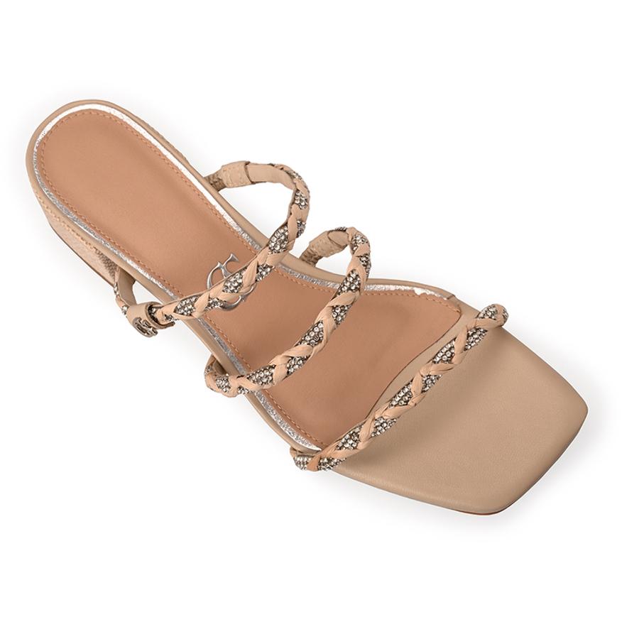Ivory Block Heel Sandal Straps