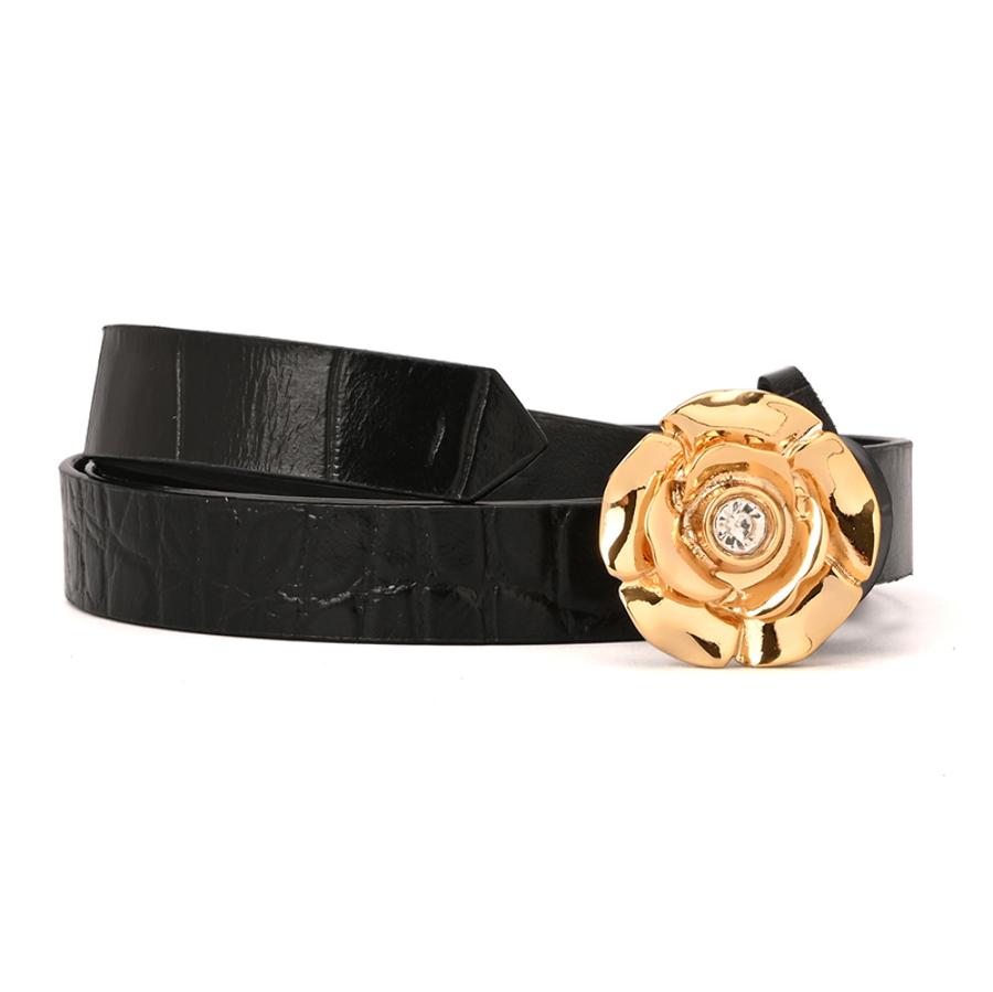 Black Flower Buckle Belt
