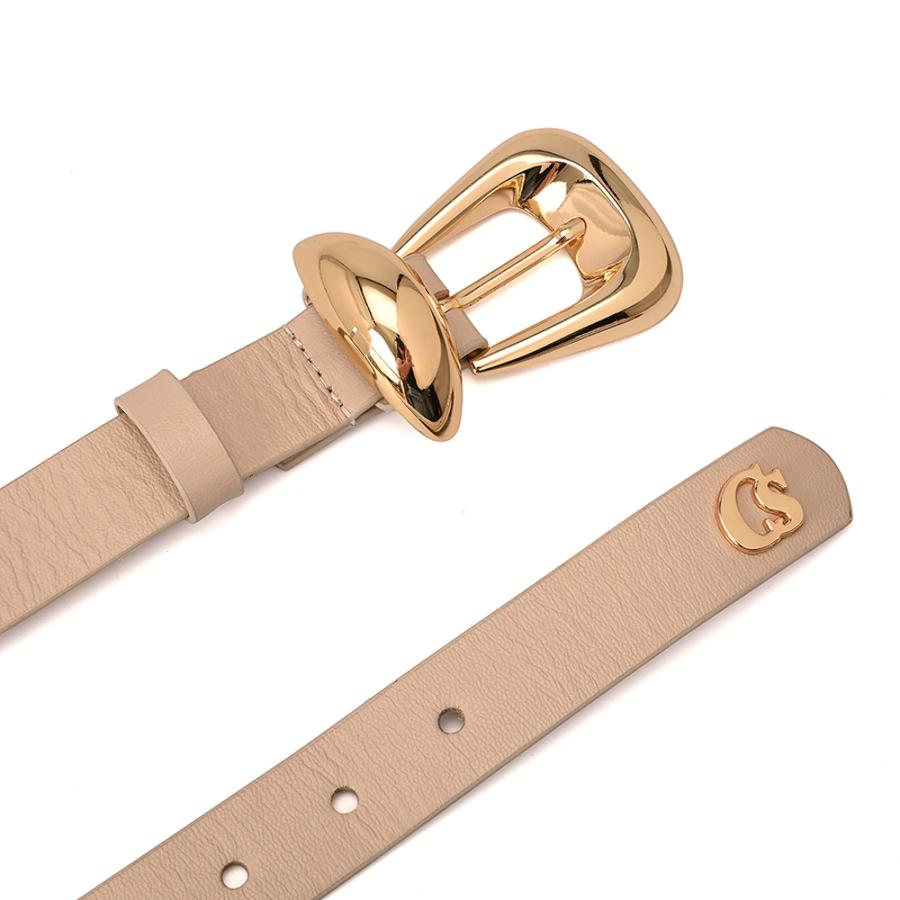 Classic Ivory Belt with a minimalist buckle