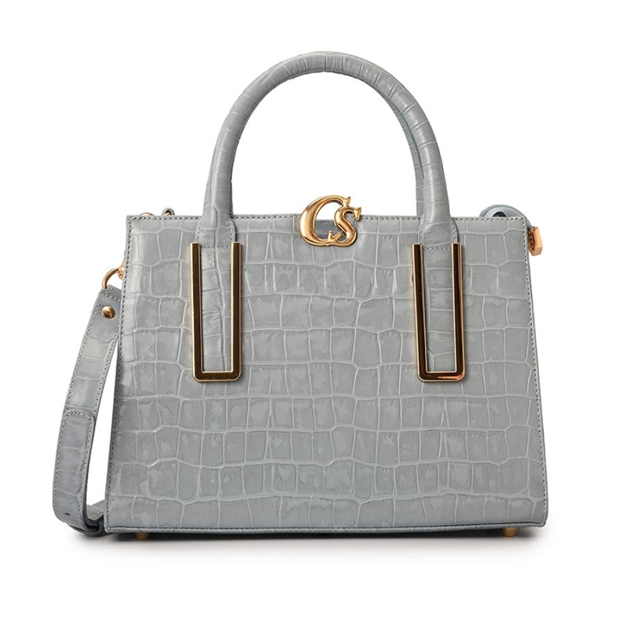 Atlantic Blue Croco Tote Bag