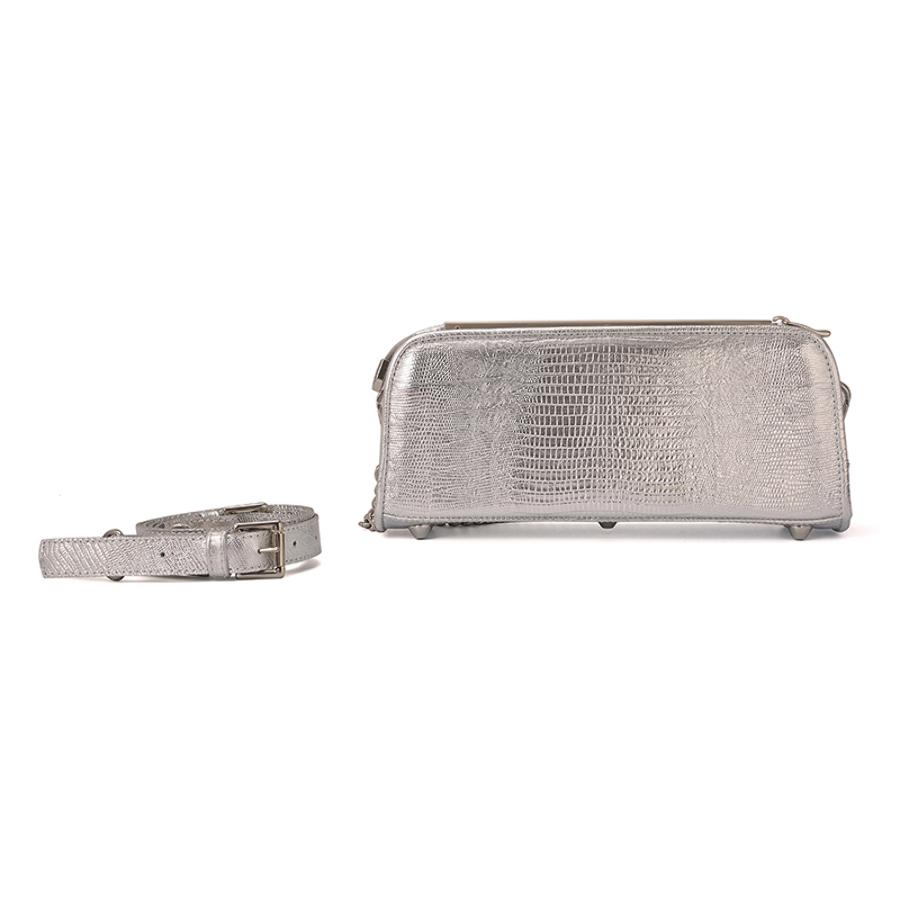 Silver Baguette Bag