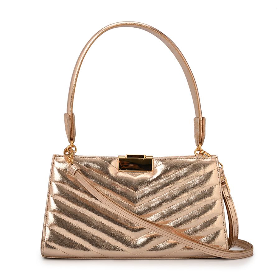 Gold Quilted Shoulder Bag