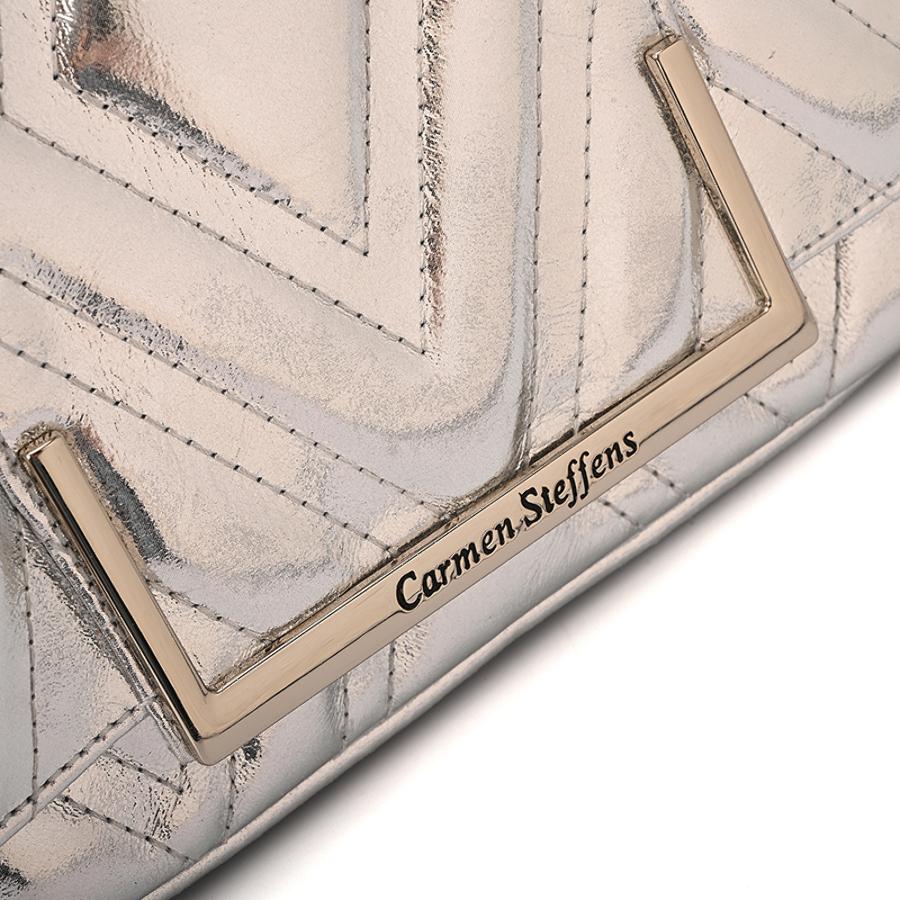 Quilted Silver Leather Bag