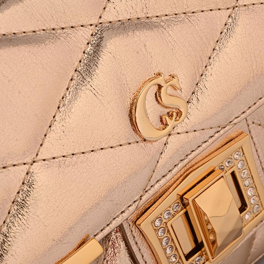 Quilted Bag Details Gold