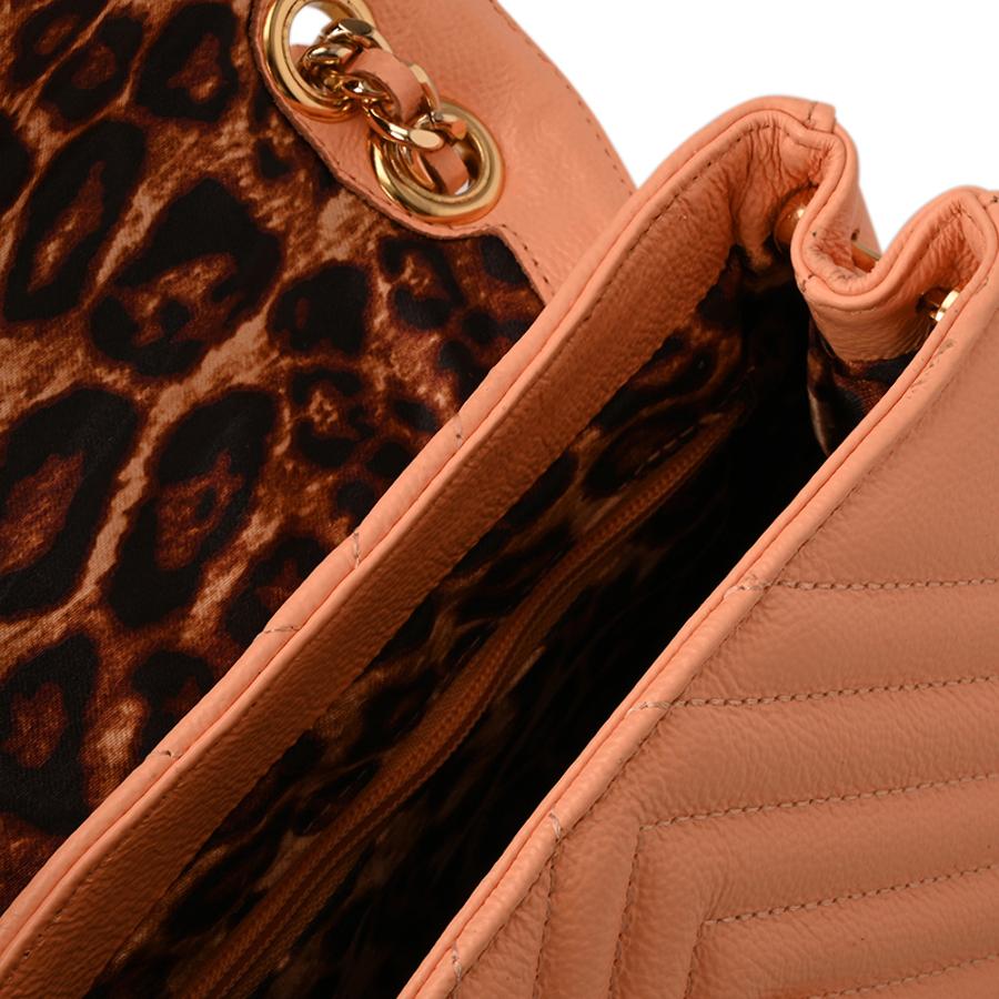 Quilted Bag Chain Peach