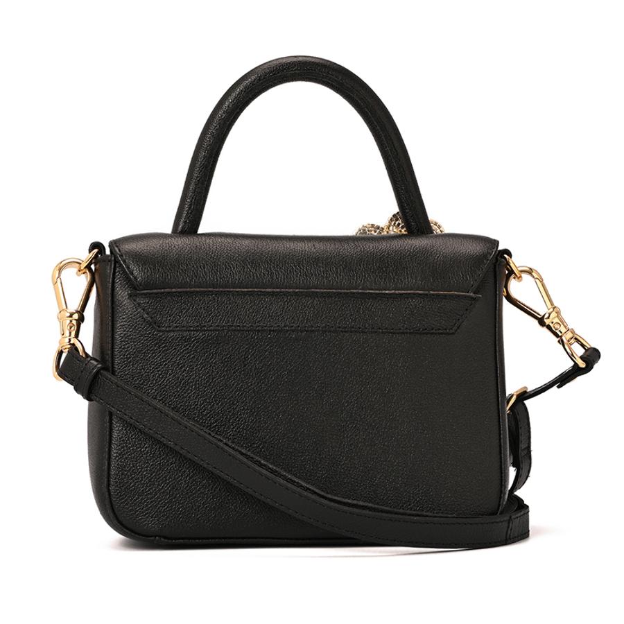 Top Handle Bag Flower Black