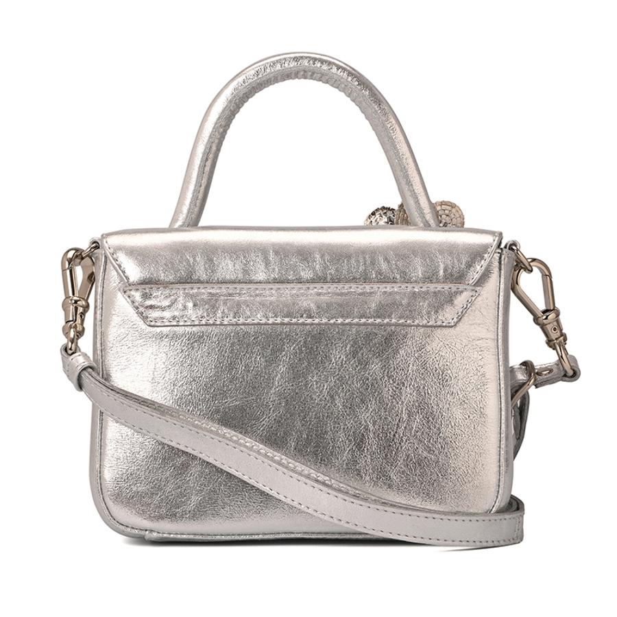 Top Handle Bag Flower Silver