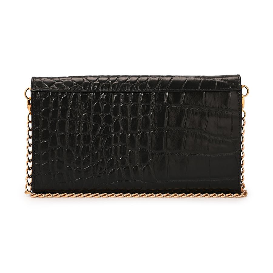 Black Clutch with Organic Ornament
