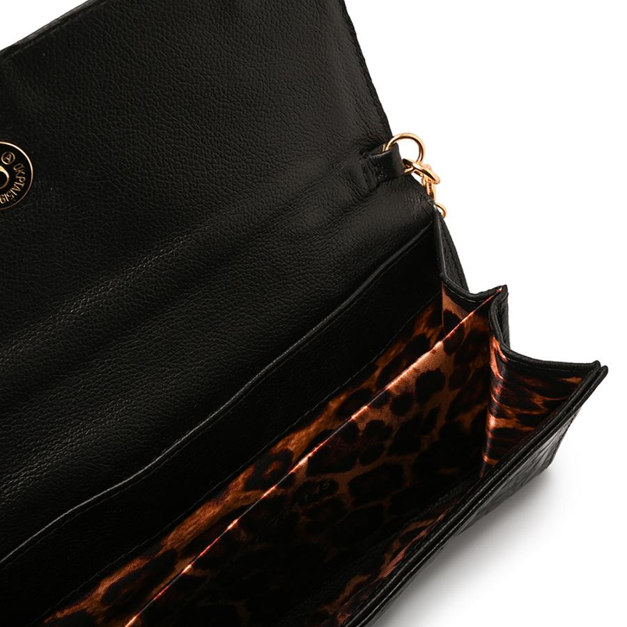 Black Clutch with Organic Ornament