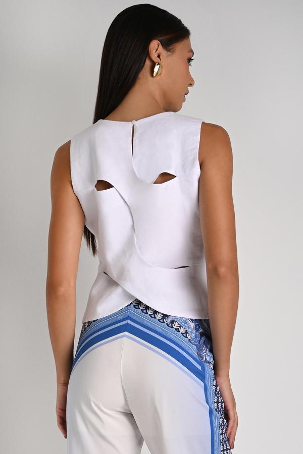 Blouse with Distinctive Back Cutouts
