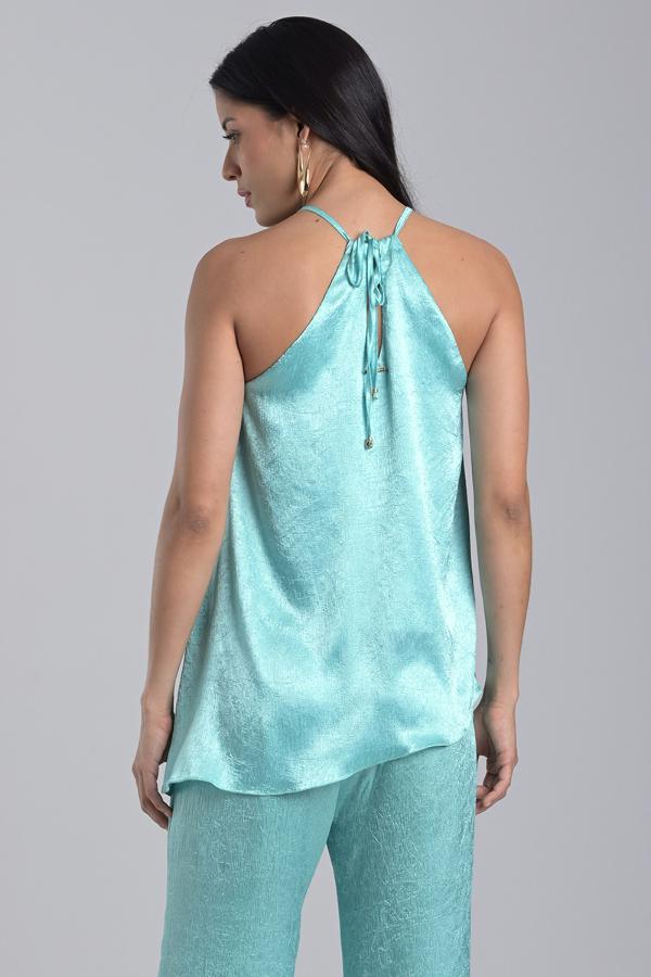 Asymmetric Soft Green Blouse