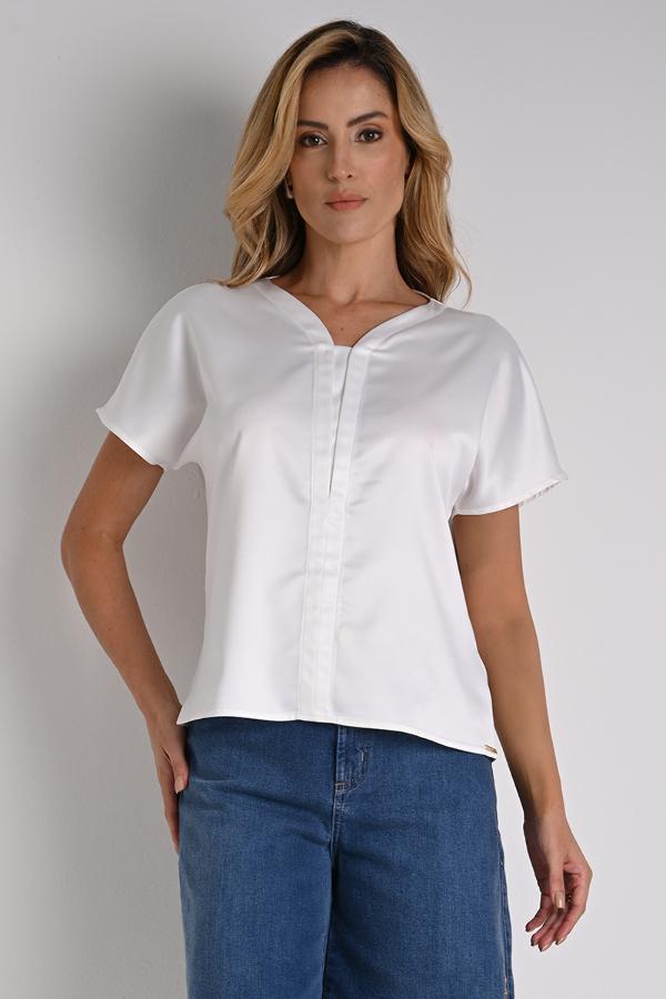 Blouse With Distinctive Neckline Off-White