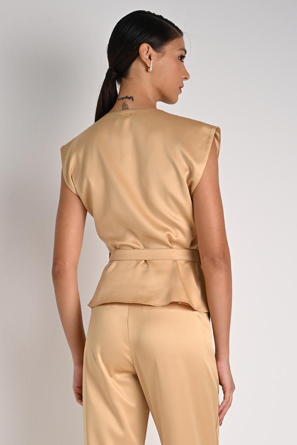 Blouse With Gold Pleats
