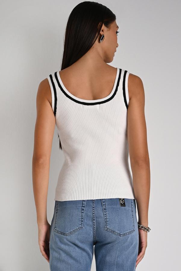 White Metal Tank Top