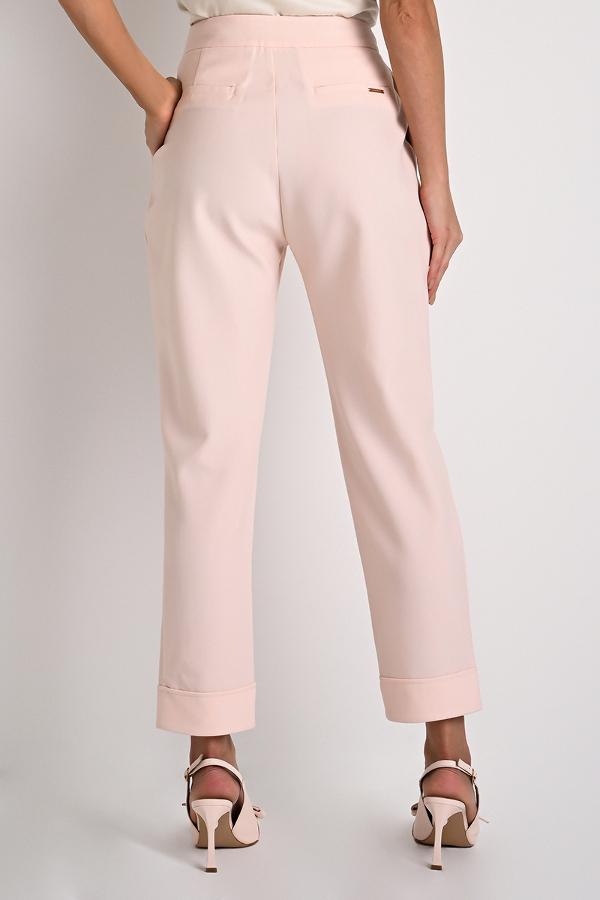 Carrot Pants with Overlapping Waistband in Lily Pink