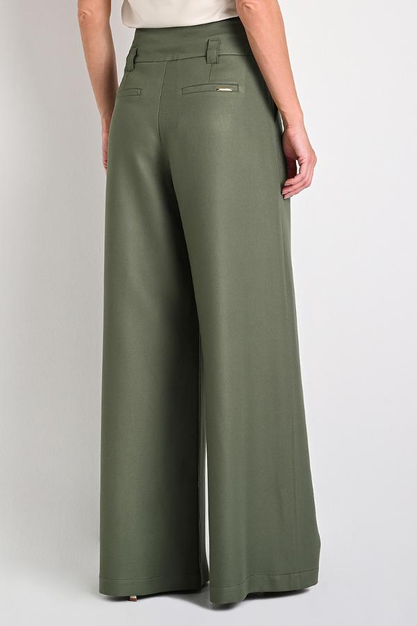 High-Waisted Moss Green Pants