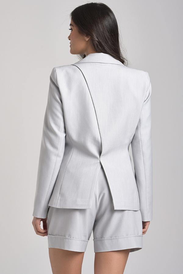 Double-Breasted Natural Blazer