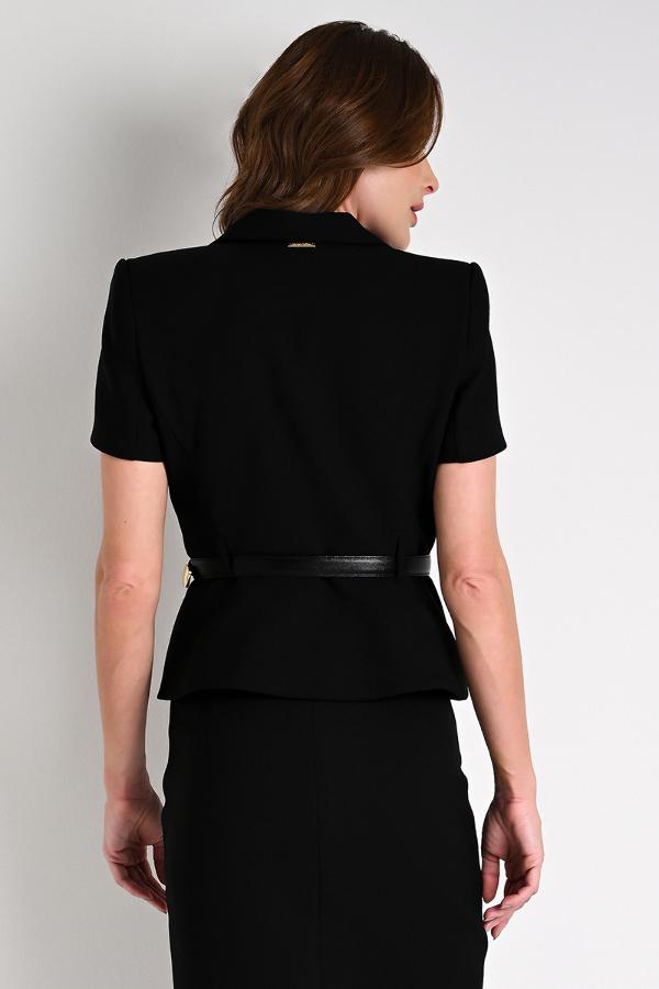 Short Sleeve Blazer With Black Belt