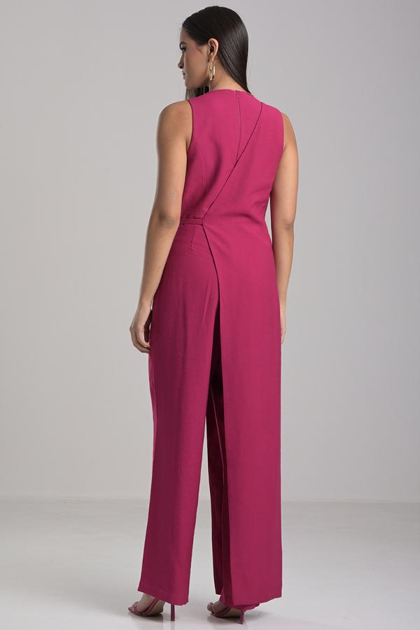 Fuchsia Jumpsuit with Removable Overlay