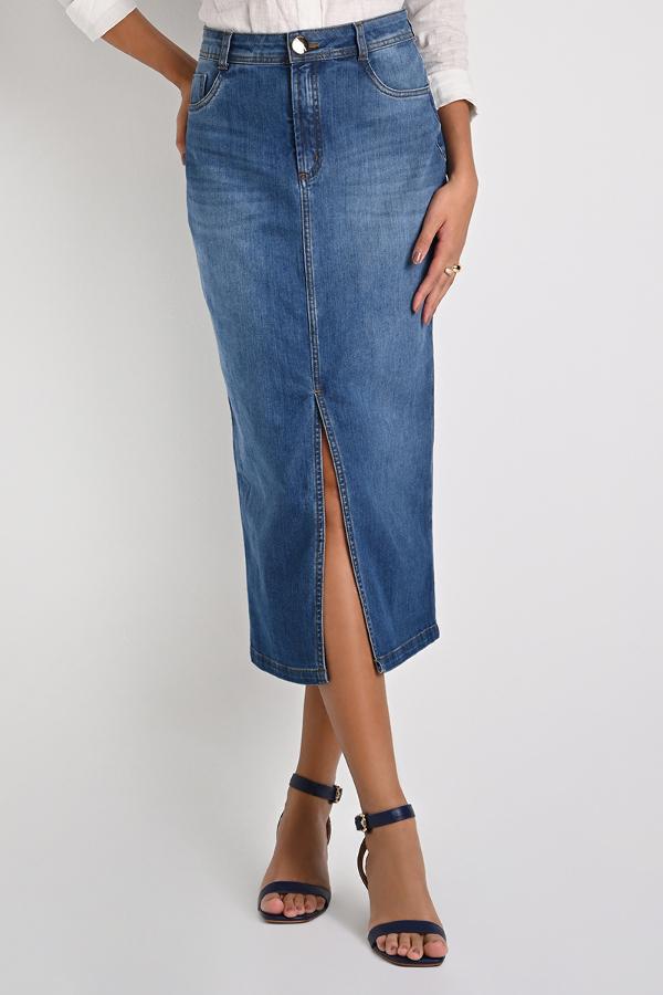 Midi Jeans Skirt Elegance