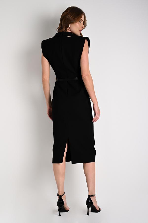 Black Overlaid Detail Dress