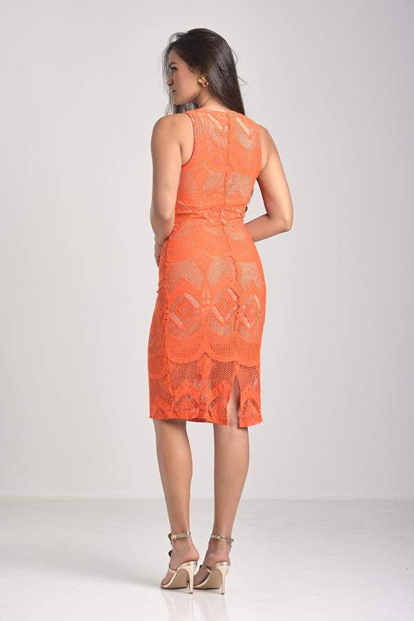 Racerback Neckline Orange Dress