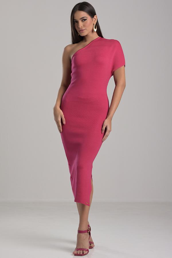 Fuchsia Pink Bandage Knit Dress