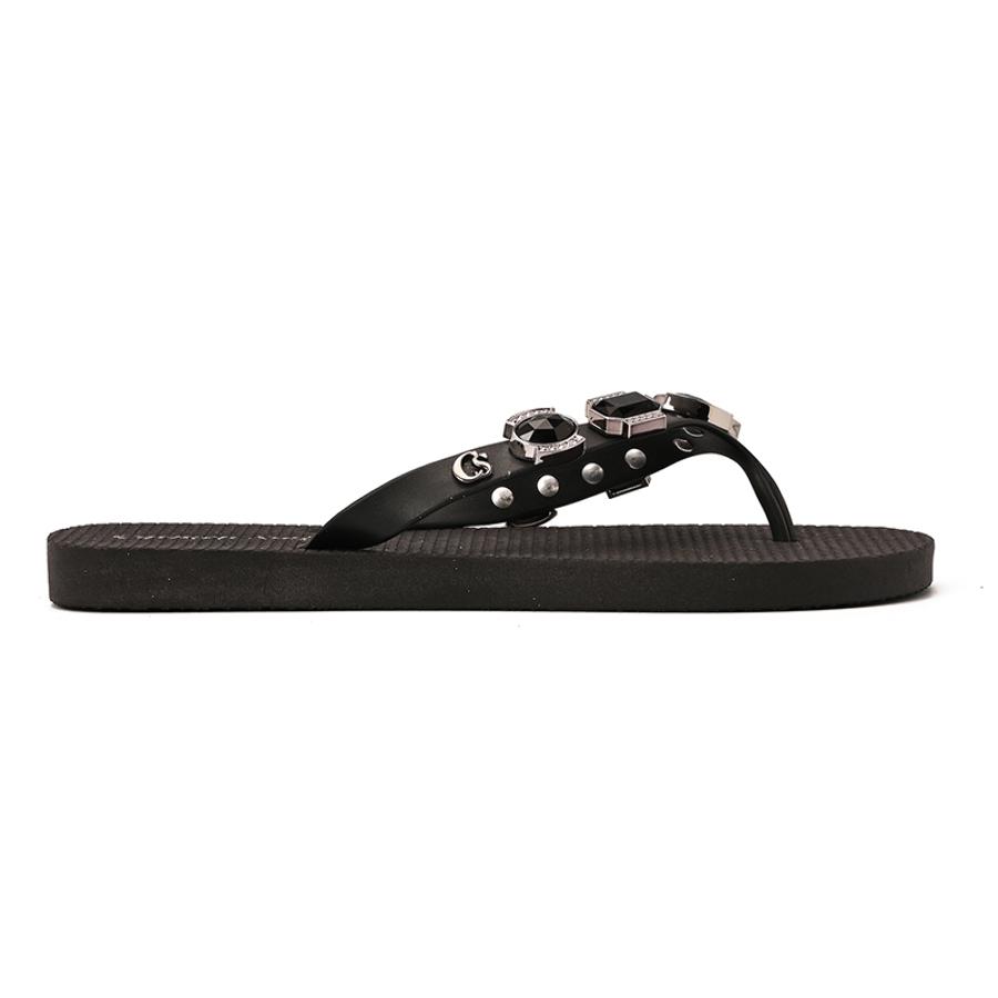 Black Flip-Flop with Rhinestones