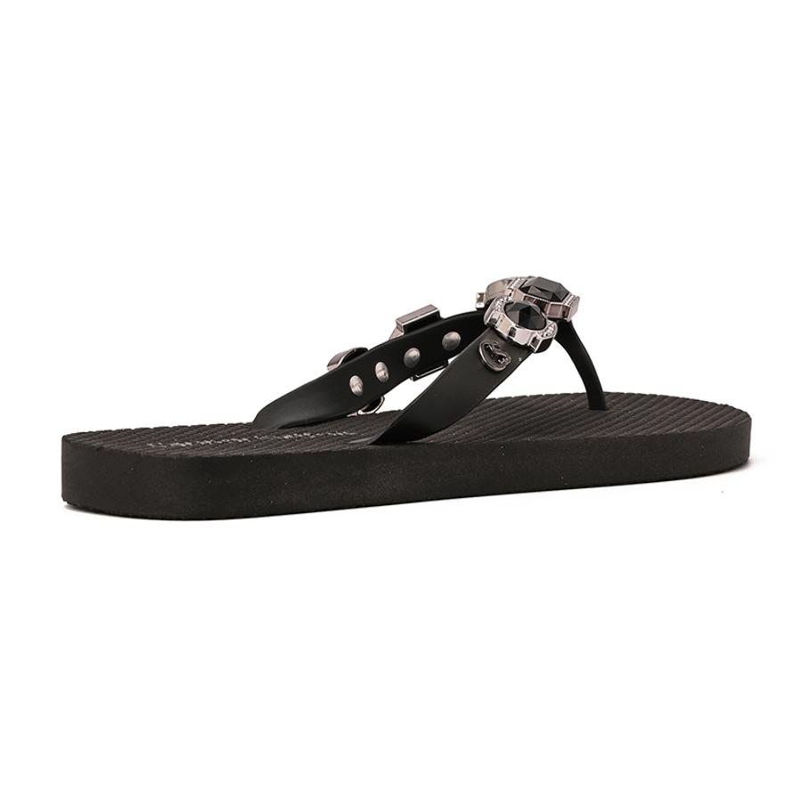 Black Flip-Flop with Rhinestones