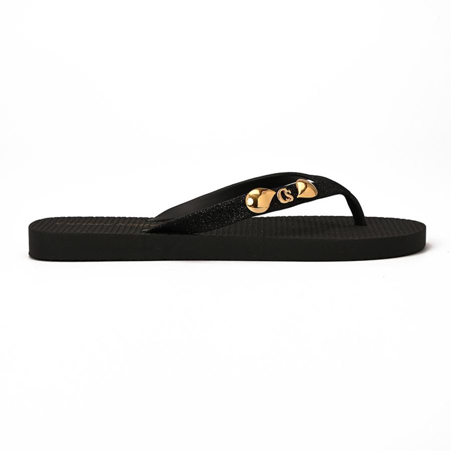 Black CS Shine Flip-Flop