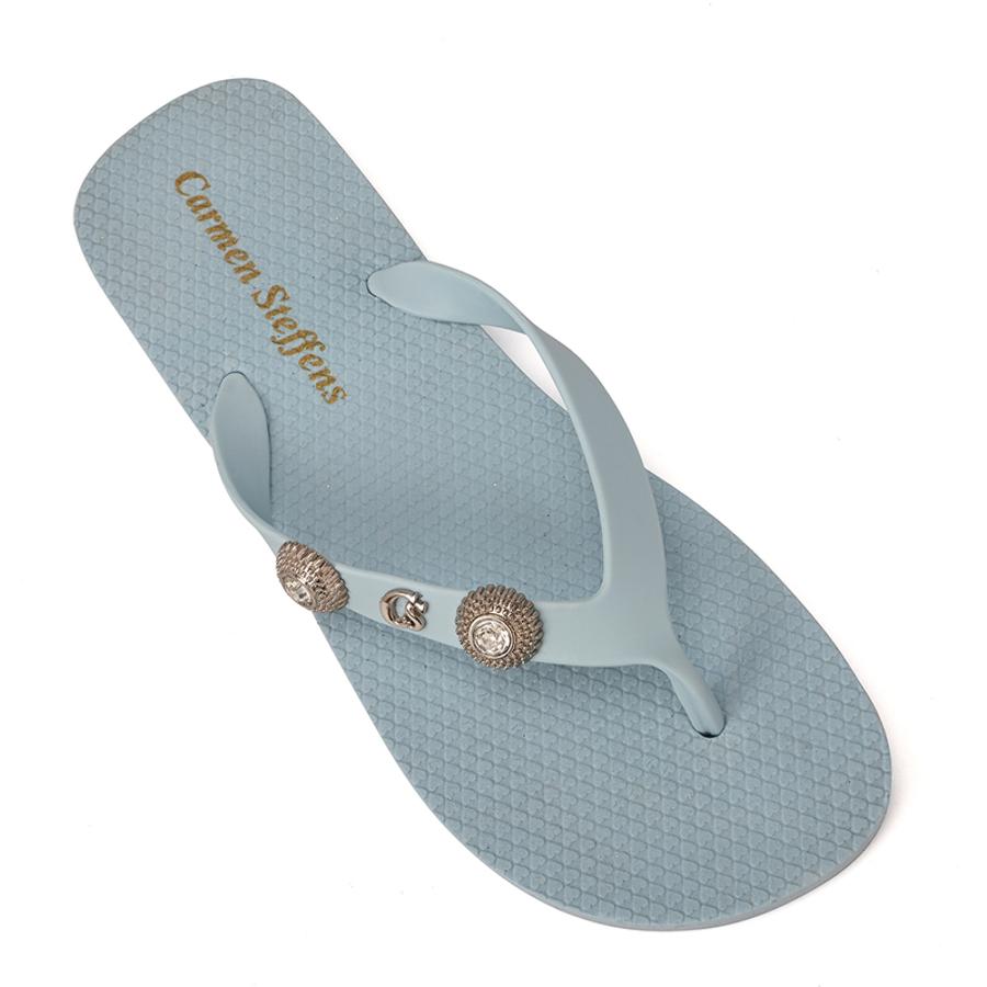 Baby Blue Flip-Flops With Decoration