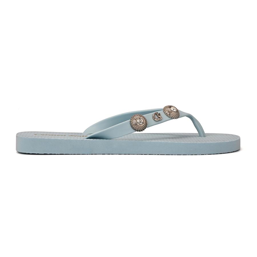 Baby Blue Flip-Flops With Decoration