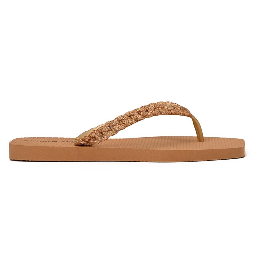 Golden Strap Flip-Flops